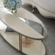 Soft Silver Paint & Vanilla Cream Oval Coffee Table Set 2Pcs QUARTER VIEW by Caracole 