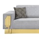 Gray Fabric Sofa Set 3Pcs Gold Finish Modern Cosmos Furniture Megan