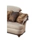 Luxury Beige Chenille Carved Wood Sofa Stefania Benetti’s Classic