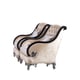 Luxury Black & Silver Wood Trim ROSABELLA Chair EUROPEAN FURNITURE Traditional