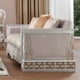 Silver Finish Beige Pearl Fabric Loveseat Traditional Homey Design HD-6034 