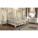 Antiqued White & Gold Brush Highlights King Bedroom Set 3Pcs Homey Design HD-1806