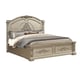 Metallic beige finished King Bed Transitional Cosmos Furniture Alicia