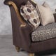 Luxury Chenille Chocolate Chaise Lounge Gold Wood HD-90022 Classic Traditional