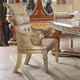 Luxury Dining Chair Set 2Pcs Golden Tan Carved Wood Homey Design HD-8024 