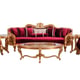 Classic Burgundy Gold Fabric 30015 BELLAGIO II Sofa Set 6Pcs EUROPEAN FURNITURE 