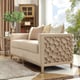 Luxury Champagne Sofa Set 2Pcs Solid Wood Traditional Homey Design HD-8911 