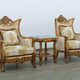 Royal Luxury Gold & Sand Fabric MAGGIOLINI Sofa Set 4 Pcs EUROPEAN FURNITURE 