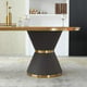 VOGUE Dining Room Set 7Pcs in Gold, Chocolate & Russet brown EUROPEAN FURNITURE Modern