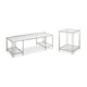 Glass Top & Polished Metal Frame RECTANGLE COCKTAIL TABLE Set 2Pcs by Caracole 