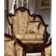 Homey Design HD-953 Luxury Upholstery Golden Beige Dark Brown Carved Wood Living Room Set 6Pcs
