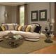 Cream Chenille Luxury Sectional Sofa Dark Wood HD-90007 RIGHT Traditional