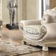 Belle Silver Fabric Sofa Set 2Pcs Homey Design HD-2656 Carved Wood Traditional