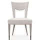 Ivory Woven Fabric & Sparkling Argent Legs Dining Chair Set 2Pcs STRATA by Caracole