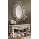 Homey Design HD-272 Traditional Silver Living Room Tables and Mirror Set 4Pcs