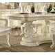 Luxury Glossy White Dining Table Carved Wood Traditional Homey Design HD-8089