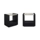 Bubble Glass Top & Black Stained Ash REMIX SMALL NIGHTSTAND Set 2Pcs by Caracole 