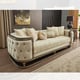 Modern Beige & Gold Composite Wood Loveseat Traditional Homey Design HD-L9010