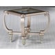 Luxury Silver End Table w Philippine Seashells Inlay Benetti's Sofia