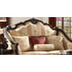 Homey Design HD-953 Luxury Upholstery Golden Beige Dark Brown Carved Wood Living Room Set 6Pcs