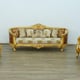 Imperial Luxury Gold Fabric LUXOR Sofa Set 4Ps EUROPEAN FURNITURE Solid Wood