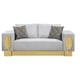 Gray Fabric Sofa & Loveseat Set 2Pcs Gold Finish Modern Cosmos Furniture Megan