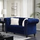 Blue Velvet Button Tufting Sofa Set 2Pcs Transitional Cosmos Furniture Maya