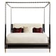 Creme Leather & Black Lacquer Finish King Size THE COUTURIER CANOPY BED by Caracole 