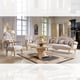 Light Gray Fabric & Gold Finish Sofa Set 5Pcs w/ Coffee Tables Traditional Homey Design HD-2670