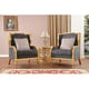 Cobalt Blue Velvet & Gold Finish Accent Chair Set 3Pcs Traditional Homey Design HD-3053