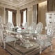 Baroque Belle Silver Dining Chair Set 2Pcs Tufted Leather Homey Design HD-8088 