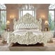 Luxury Glossy White King Bedroom Set 6Pcs Carved Wood Homey Design HD-8089