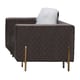 Gray Velvet Armchair Brass Finish Modern Cosmos Furniture Madison