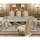 Luxury Belle Silver Dining Table Carved Wood Traditional Homey Design HD-8022 