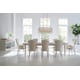 Matte Pearl & Whisper of Gold Finish Dining Table LOVE FEAST by Caracole 