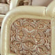 Traditional Antique Silver Fabric & Leather Sofa Set 3Pcs Homey Design HD-91302