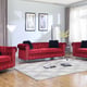Red Fabric Armchair w/ Acrylic legs Transitional Cosmos Furniture Sahara Red