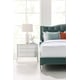 Sea-Inspired Blue Velvet Queen Size Platform Bed Do Not Disturb by Caracole 