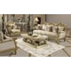 Metallic Bright Gold Sofa Set 2Pcs Carved Wood Traditional Homey Design HD-2659