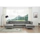 Gray Velvet Sectional Sofa with Acrylic legs Modern Cosmos Furniture Salma Gray