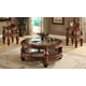 Dark Mahogany End Table Set 2Pcs Carved Wood HD-1521 Homey Design Traditional