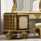 Classic Antique Gold & Dark Cherry Solid Wood King Bedroom Set 8Pcs Homey Design HD-957
