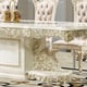 Traditional Gold & Antique White Solid Wood Dining Room Set 9Pcs Homey Design HD-959