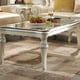 Silver Carved Wood Coffee Table Set 3Pcs Traditional Homey Design HD-13009 