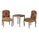 Luxury Golden Chenille Side Chairs /120 End Table Wood Set 3 Pcs Benetti's K76 