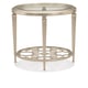 Metal fret shelf in Taupe Silver Leaf End Table SOCIAL CIRCLE by Caracole 