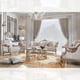 Antique Silver Gray Performance Satin Sofa Set 2Pcs Traditional Homey Design HD-20353