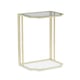Tempered glass top & stainless steel frame End Table SHORT AND SWEET by Caracole 