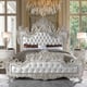 Performance White Faux Leather Tufted CAL King Bed Traditional Homey Design HD-1813
