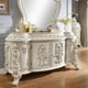 Antiqued White & Gold Brush Highlights CAL King Bedroom Set 5Pcs Homey Design HD-1806